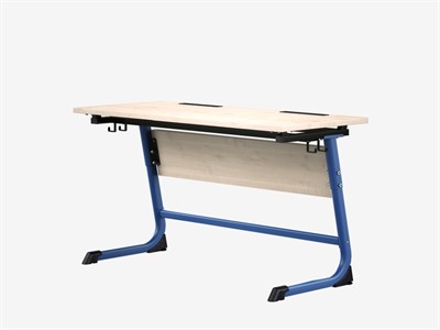 Ученический стол двухместный регулируемый с наклоном столешницы - фото 69802767