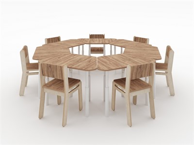 Комплекты детских столов и стульев АЛМА с телескопическими ножками для детей с 3 до 7 лет - фото 69804092