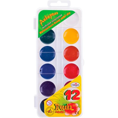 Акварель 12 цв. Пчелка б/к 212040 /ГАММА/ - фото 69811827