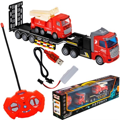 Автовоз на р/у Young Racer MK200-14 с пожарной машиной в кор. - фото 69814473