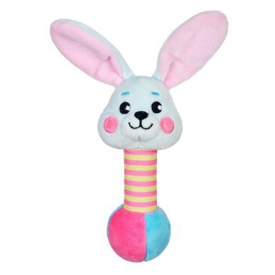 Игрушка развивающая 939511 Погремушка Зайка со звуком Жирафики - фото 69816156