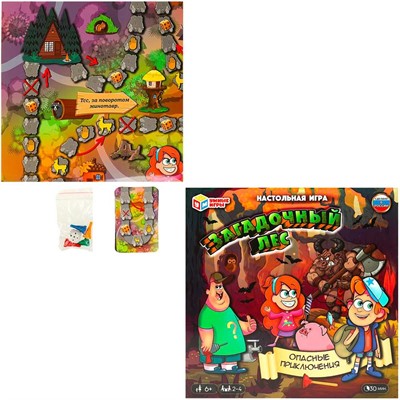 Игра Загадочный лес. Опасные приключения.Ходилка квадрат.40 карточек 4650250563532 - фото 69817785
