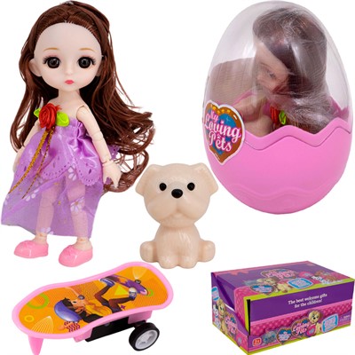 Кукла малышка SM328B58 с питомцем (шоубокс 6 шт/ цена за шт) - фото 69822876