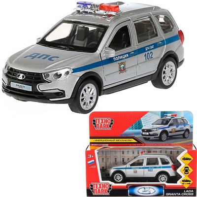 Модель GRANTACRS-12POL-SR Lada Granta Cross 2019 Полиция серебристый Технопарк  в коробке - фото 69825445