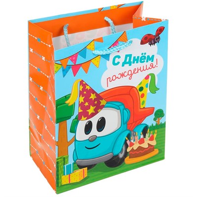 Пакет Чудо праздник глянцевый Грузовичок Лева ml 22*31*10 см PML-111238-GL - фото 69827733