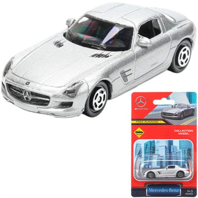 Модель SLSAMG-7-SR MERCEDES-BENZ sls amg, длина 7 см, серебристый Технопарк в кор. - фото 69828631