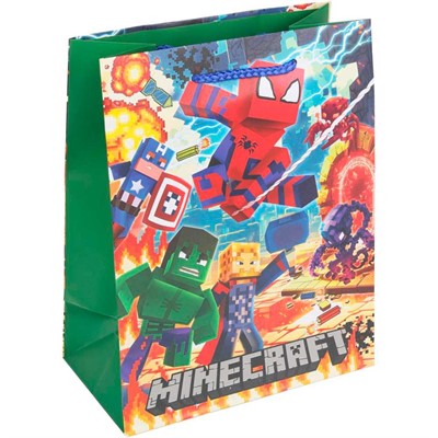 Пакет Чудо праздник матовый м Супергерои+Пиксели PM-132565-MR - фото 69829320