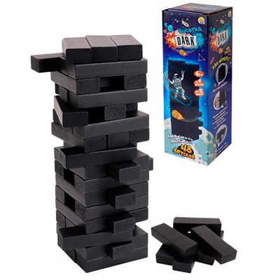 Игра Игра Башня.Высотка DARK высота 24 см, размер бруска:15*25*75 мм,48 эл. ИН-9653 - фото 69833428