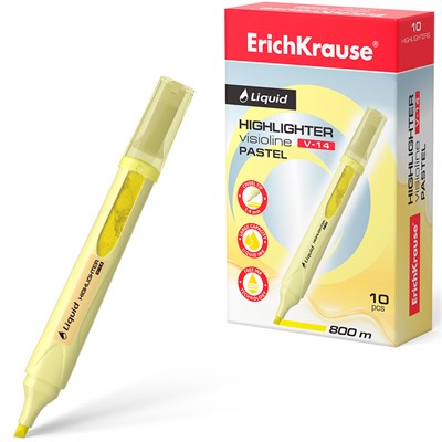 Текстмаркер желтый Visioline V-14 Liquid Pastel 56023 /Erich Krause/ - фото 69835104