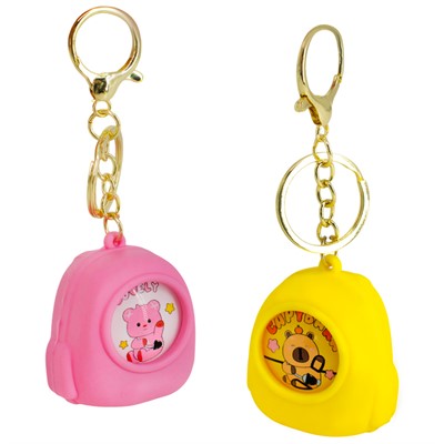 Брелок с мордашками животных на бат. 5 см FG250327626C цвет в ассорт. - фото 69838072