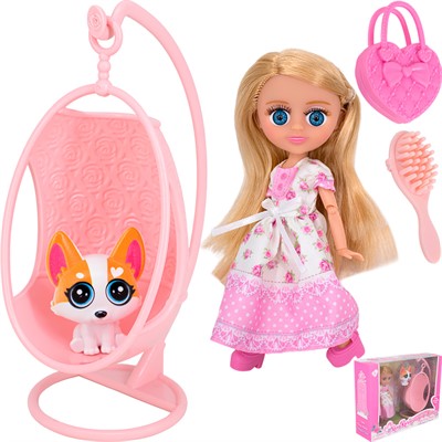 Кукла малышка RR003 в кресле-коконе, с аксесс. в кор. - фото 69838179