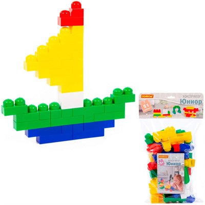 Конструктор Юниор 51 элем. мешок П-Е/15/ - фото 69842958