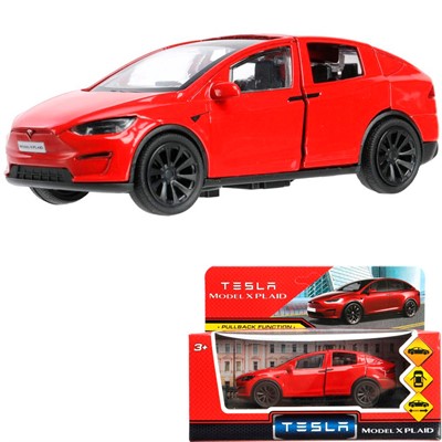 Модель MODELX-12-RD tesla model x plaid 12 см, двери, красн Технопарк  в кор. - фото 69845306