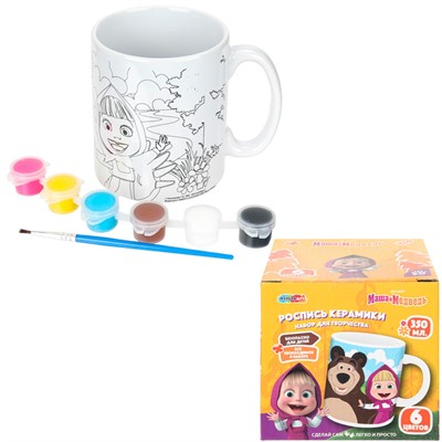 Набор для творчества Кружка для росписи Маша и Медведь МУЛЬТИ АРТ MUG-129503 - фото 69848500