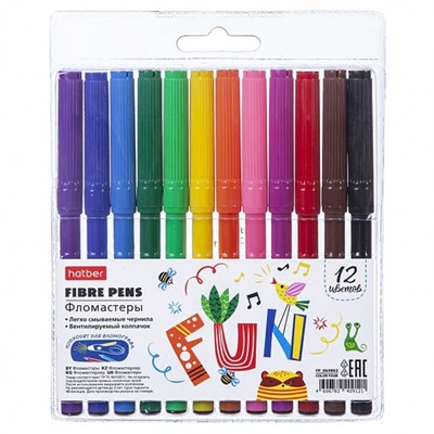 Фломастеры 12 цв.COLOR TOUR FP_069862 Hatber - фото 69849032