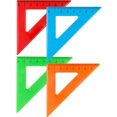 Треугольник ЦВЕТНОЕ АССОРТИ 7 см 45гр. Л-6201 - фото 69849875