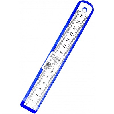 Линейка 15 см. стальная Л-6761 - фото 69850268