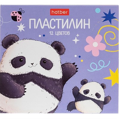 Пластилин 12цв 180 гр. со стеком Плюшевые панды 091885 - фото 69850539