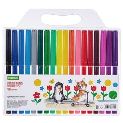 Фломастеры 18 цв. ECO Pets story FP_066271 Hatber - фото 69850769