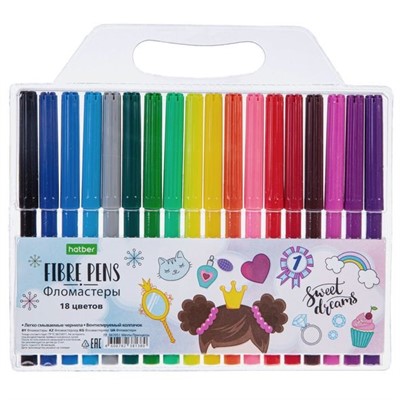Фломастеры 18 цв. ECO Мечты принцессы FP_067051 Hatber - фото 69850772
