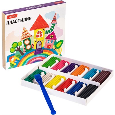 Пластилин 12цв 200 гр. со стеком Пластилиниум PL_071788 Hatber - фото 69850812