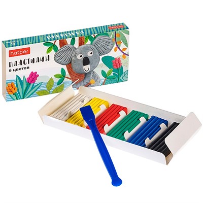 Пластилин 6цв 120гр. со стеком -COLORA- PL_071782 Hatber - фото 69850816