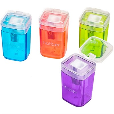 Точилка PRIME-M Цветная с контейнером -Ассорти- 4 цв BS_078198 Hatber - фото 69850904