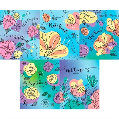 Тетрадь 48 л. А5ф клетка Класс "D" Цветочные узоры 48Т5D1 - фото 69850944