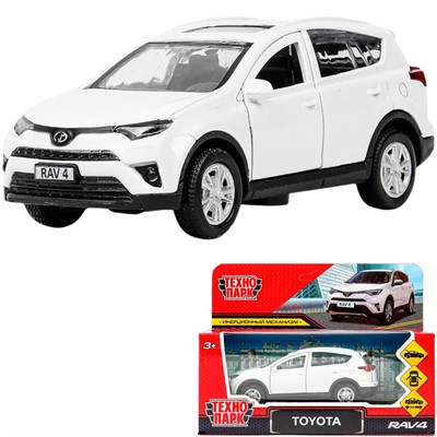 Модель RAV4-WH-WOD TOYOTA RAV4 длина 12 см двери, багажн, инерц. белый Технопарк в кор. - фото 69857842