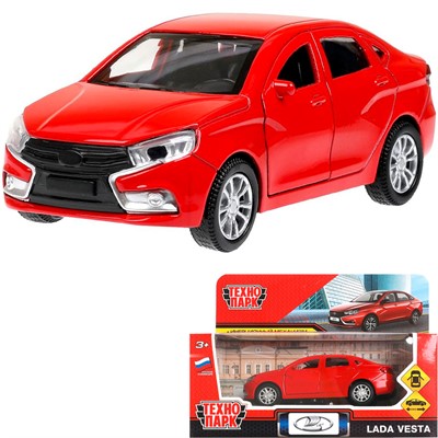 Модель VESTA-12-RD LADA vesta 11,5 см, двери, багаж, красный Технопарк в кор. - фото 69857908