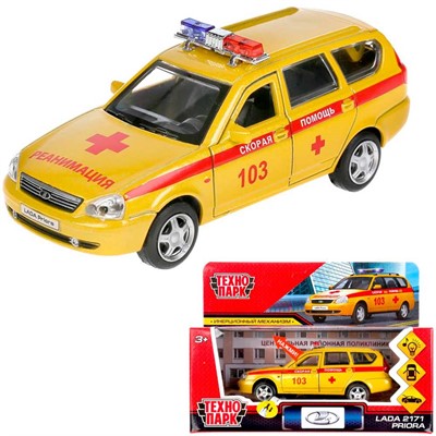 Модель PRIORAWAG-12SLAMB-YE LADA PRIORA Реанимация Технопарк  в коробке - фото 69858062