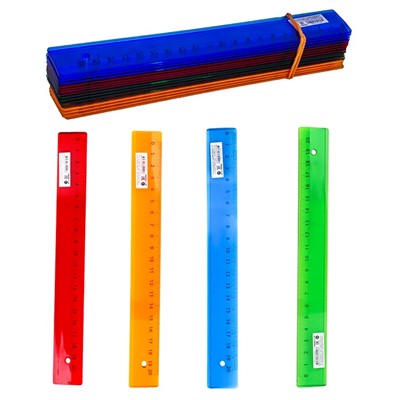 Линейка 20 см. цветное прозрачное ассорти Л-9290 - фото 69859214