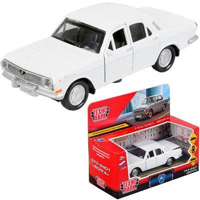 Модель 2401-12-WH ГАЗ-2401 Волга белый Технопарк в коробке - фото 69860718