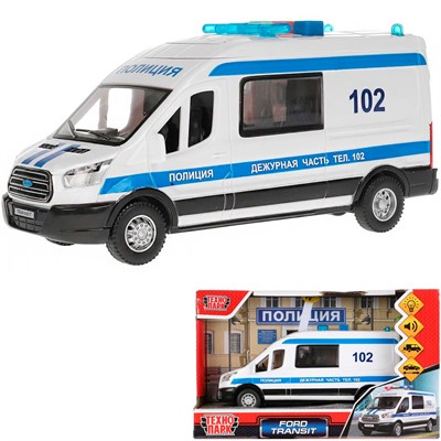 Модель TRANSITVAN-16PLPOL-WH Ford Transit Полиция Технопарк в коробке - фото 69860728