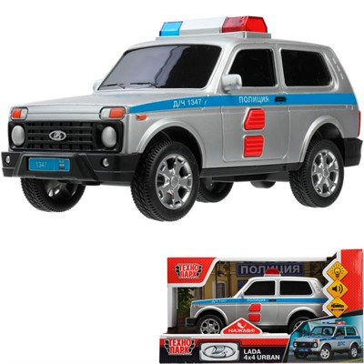 Модель LADA 4x4 URBAN Полиция 19,5 см, 2 кноп, Технопарк в кор 385330 - фото 69861494