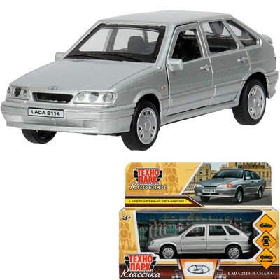 Модель 2114-12-SR-WOD LADA-2114 "SAMARA" 12 см, двери, багаж, инерц, серебрист Технопарк  в кор. - фото 69861613