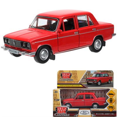 Модель 2106-132-RD ВАЗ-2106 13 см, двери, багаж, красный Технопарк в кор. - фото 69861883