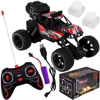 Машина на радиоуправлении Young Racer MK338-36 Вездеход, пускает мыльные пузыри, красный в коробке - фото 69861996