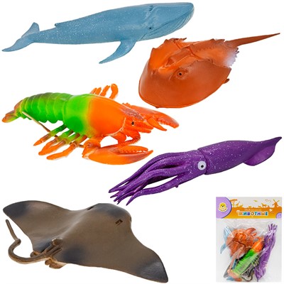 Набор животных Levatoys 503-5BYS Морские в пак. - фото 69867693