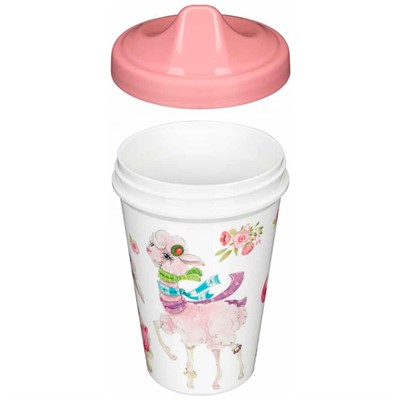 Поильник с декором 350мл. розовый 431309205 - фото 69867810