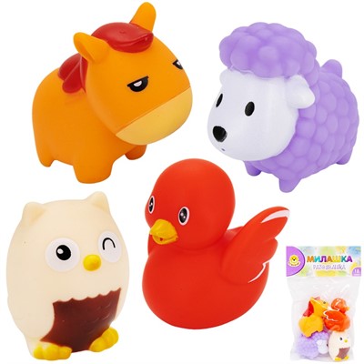 Набор резиновых игрушек для купания Levatoys 100-CYSDK в пак. - фото 69867897