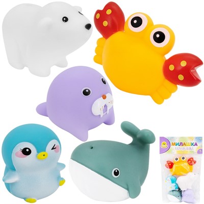 Набор резиновых игрушек для купания Levatoys YSDK100-A5 в пак.. - фото 69867905