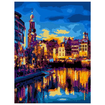 Набор для творчества Алмазная мозаика Канал в Амстердаме 30*40 см частичное заполнение Ам-011 LORI - фото 69868108