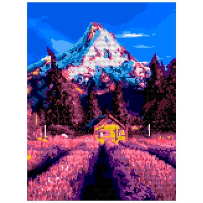 Набор для творчества Алмазная мозаика Лавандовое поле 30*40 см частичное заполнение Ам-026 LORI - фото 69868125