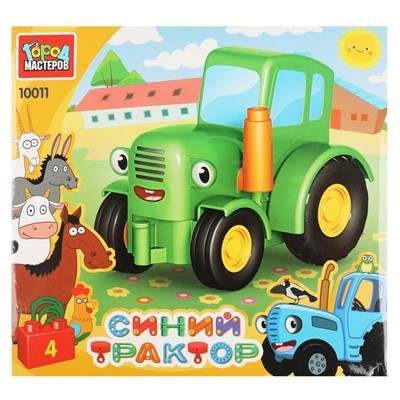 Город мастеров 10011-GK Большие кубики: зелёный ТРАКТОР, 4 дет. - фото 69868202