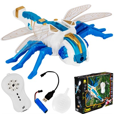 Стрекоза на радиоуправлении MK128A-37 синий в коробке - фото 69868880