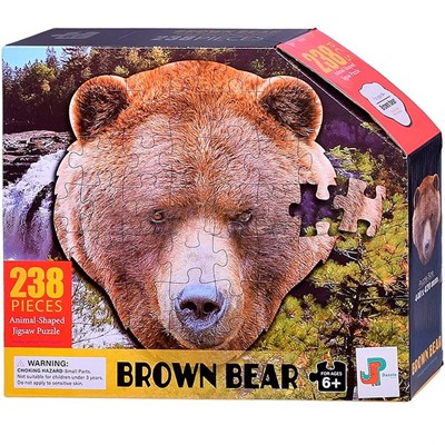 Пазл контурный 238 Бурый медведь Jazzle 5+ 88666 - фото 69869307