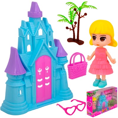 Кукла малышка 2023-A460 с замком в кор. - фото 69869412