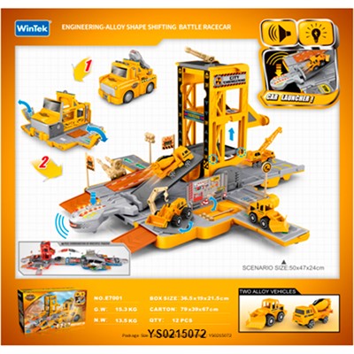 Гараж Парковка E7001 Стройка трансформирующаяся, свет, звук в кор. - фото 69869668