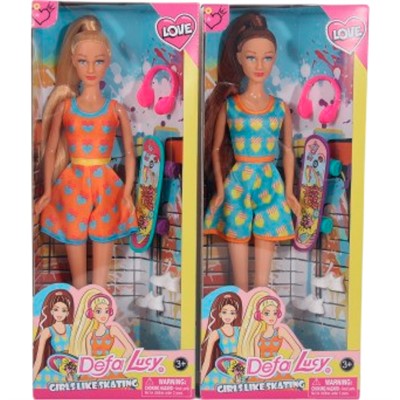 Кукла 8512 Скейтбордистка в кор. Defa Lucy - фото 69870081